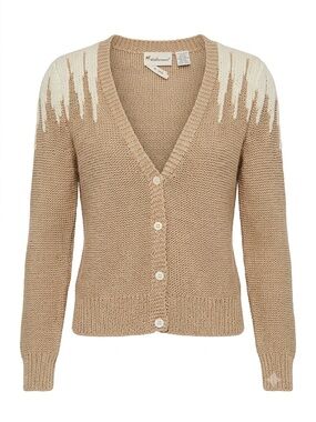 Vintage 70s 80s Weathervane Hand Knitted Cardigan Sweater Small Art to Wear